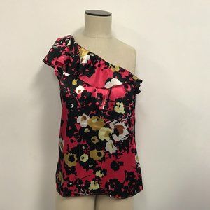 NWT The Limited One Shoulder Ruffle Top Floral Top
